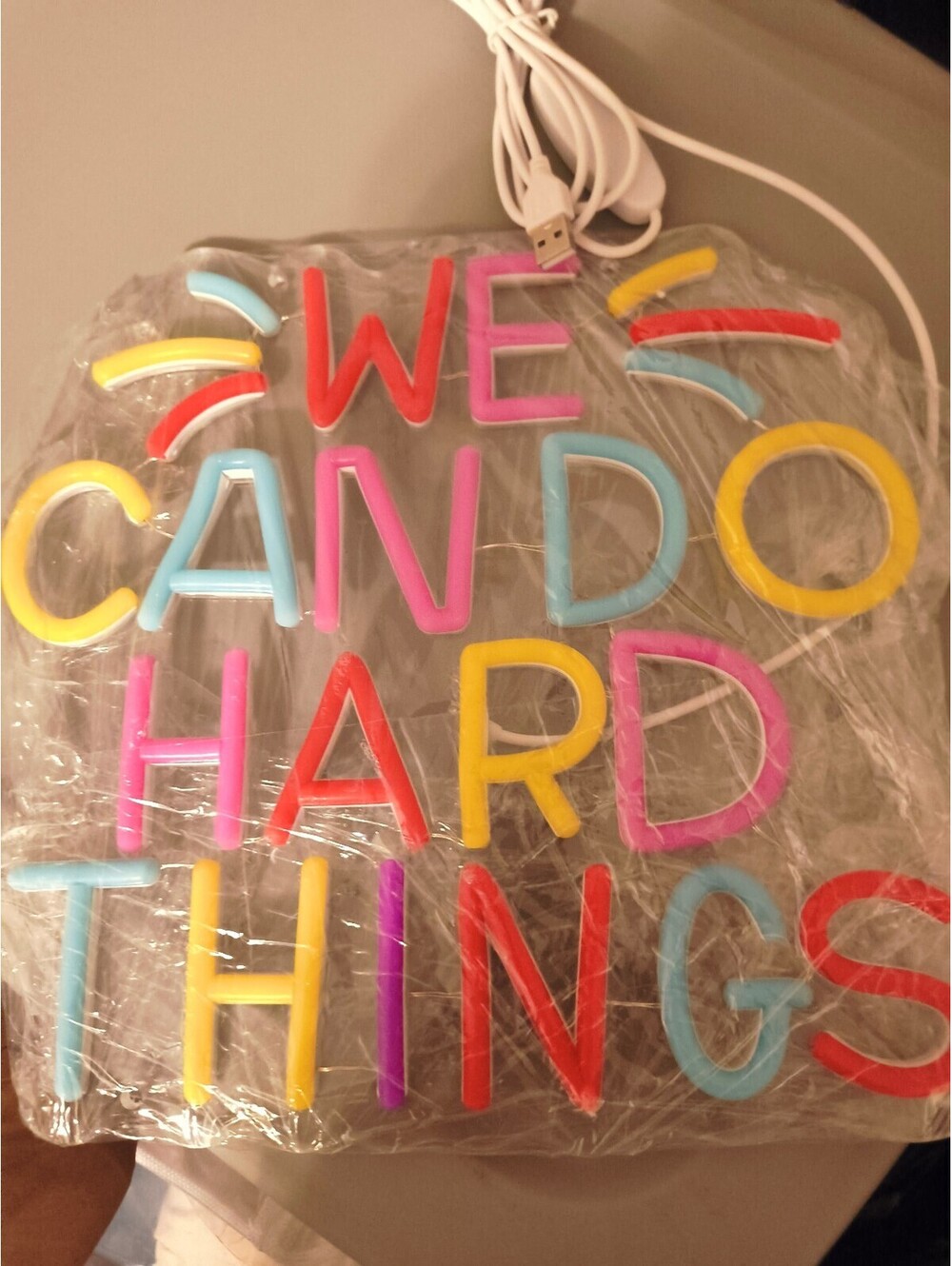 We Can Do Hard Things Neon Sign, Motivational Neon Light LED Classroom